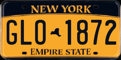 NY license plate GLO1872