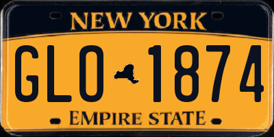 NY license plate GLO1874
