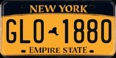NY license plate GLO1880