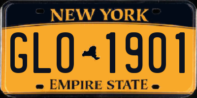NY license plate GLO1901