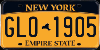 NY license plate GLO1905