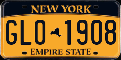 NY license plate GLO1908