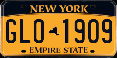 NY license plate GLO1909