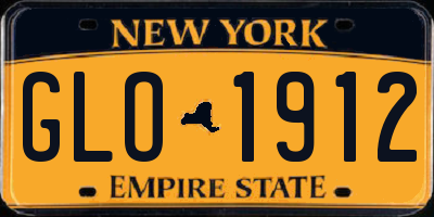 NY license plate GLO1912