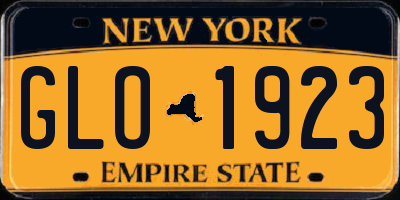 NY license plate GLO1923
