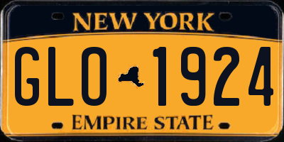 NY license plate GLO1924