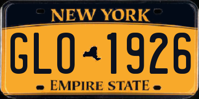 NY license plate GLO1926