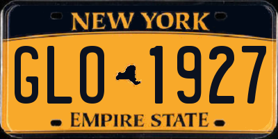 NY license plate GLO1927