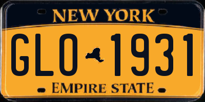 NY license plate GLO1931