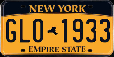 NY license plate GLO1933