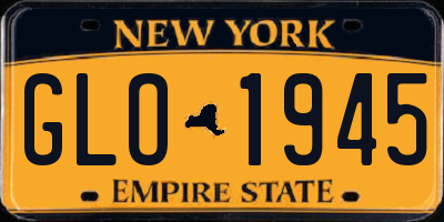 NY license plate GLO1945