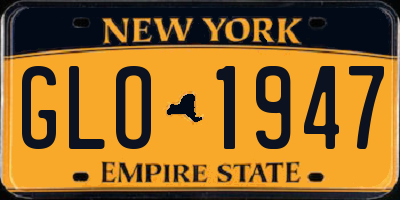 NY license plate GLO1947