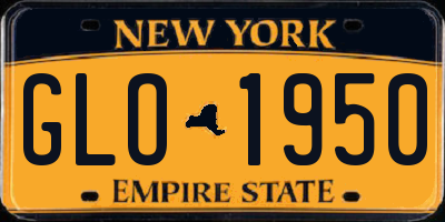 NY license plate GLO1950
