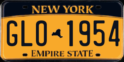 NY license plate GLO1954