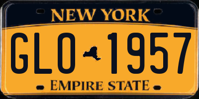 NY license plate GLO1957