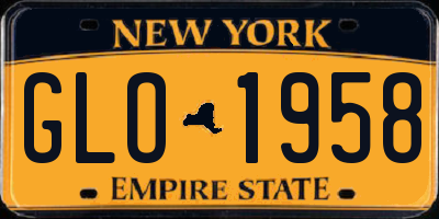NY license plate GLO1958