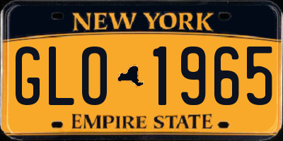 NY license plate GLO1965