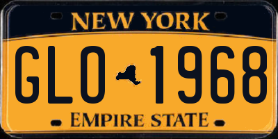 NY license plate GLO1968