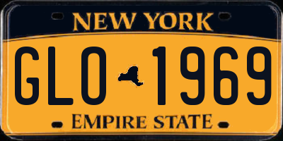 NY license plate GLO1969