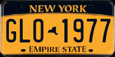 NY license plate GLO1977