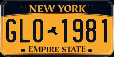 NY license plate GLO1981