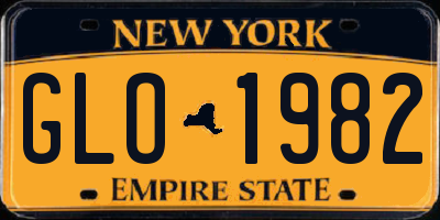 NY license plate GLO1982