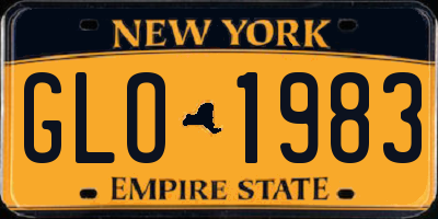 NY license plate GLO1983