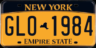 NY license plate GLO1984