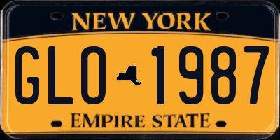 NY license plate GLO1987