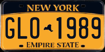 NY license plate GLO1989