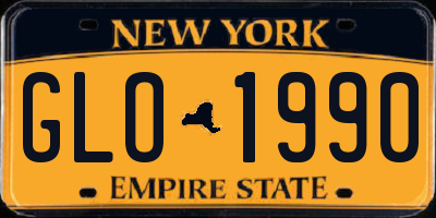 NY license plate GLO1990