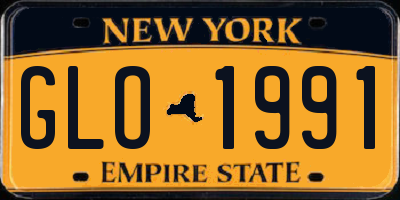 NY license plate GLO1991