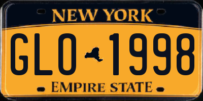 NY license plate GLO1998