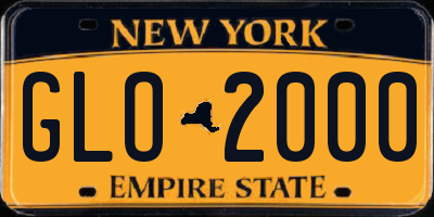 NY license plate GLO2000