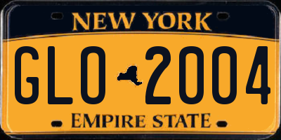 NY license plate GLO2004
