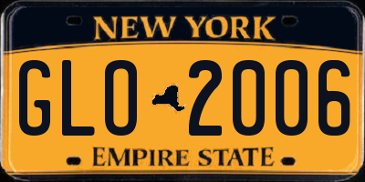 NY license plate GLO2006