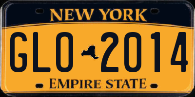 NY license plate GLO2014