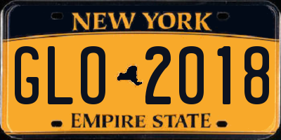 NY license plate GLO2018