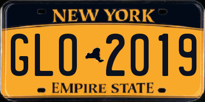 NY license plate GLO2019