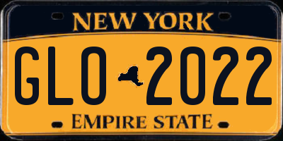 NY license plate GLO2022