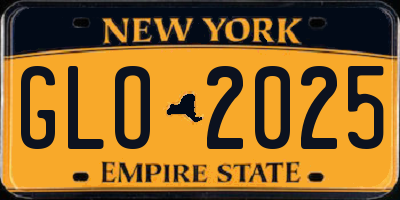 NY license plate GLO2025