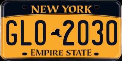 NY license plate GLO2030