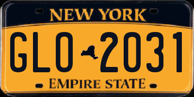 NY license plate GLO2031
