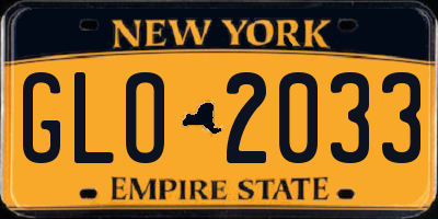 NY license plate GLO2033