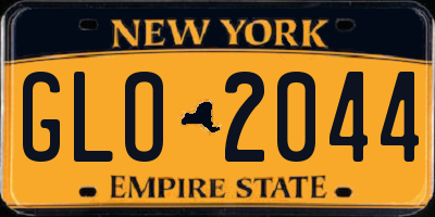 NY license plate GLO2044