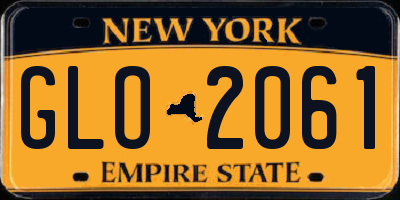 NY license plate GLO2061