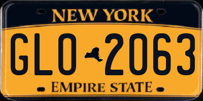 NY license plate GLO2063