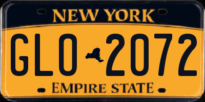 NY license plate GLO2072