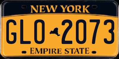 NY license plate GLO2073