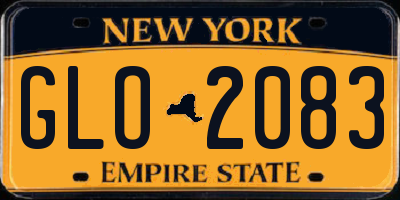 NY license plate GLO2083